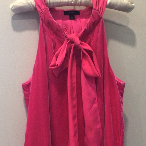 J. Crew Tops - J. Crew Vibrant Pink Sleeveless velvet  Blouse
